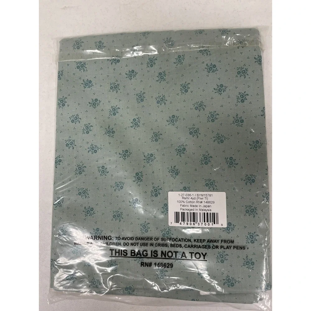 Boundless Fabrics Sm Green Floral Cotton  Quilting Quilt Back Crafts‎ 4 yds